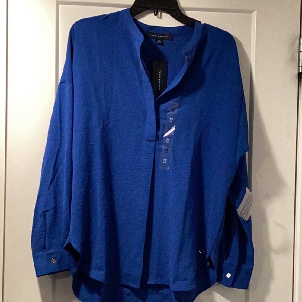 Tommy Hilfiger Size‎ M Blue Button-Up Blouse